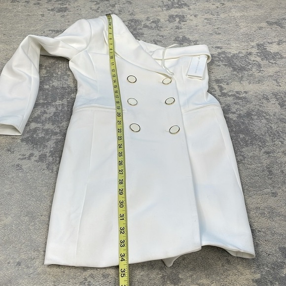 New Veronica Beard Middleton One Shoulder Blazer Mini Dress White Sz 2 - Picture 10 of 16